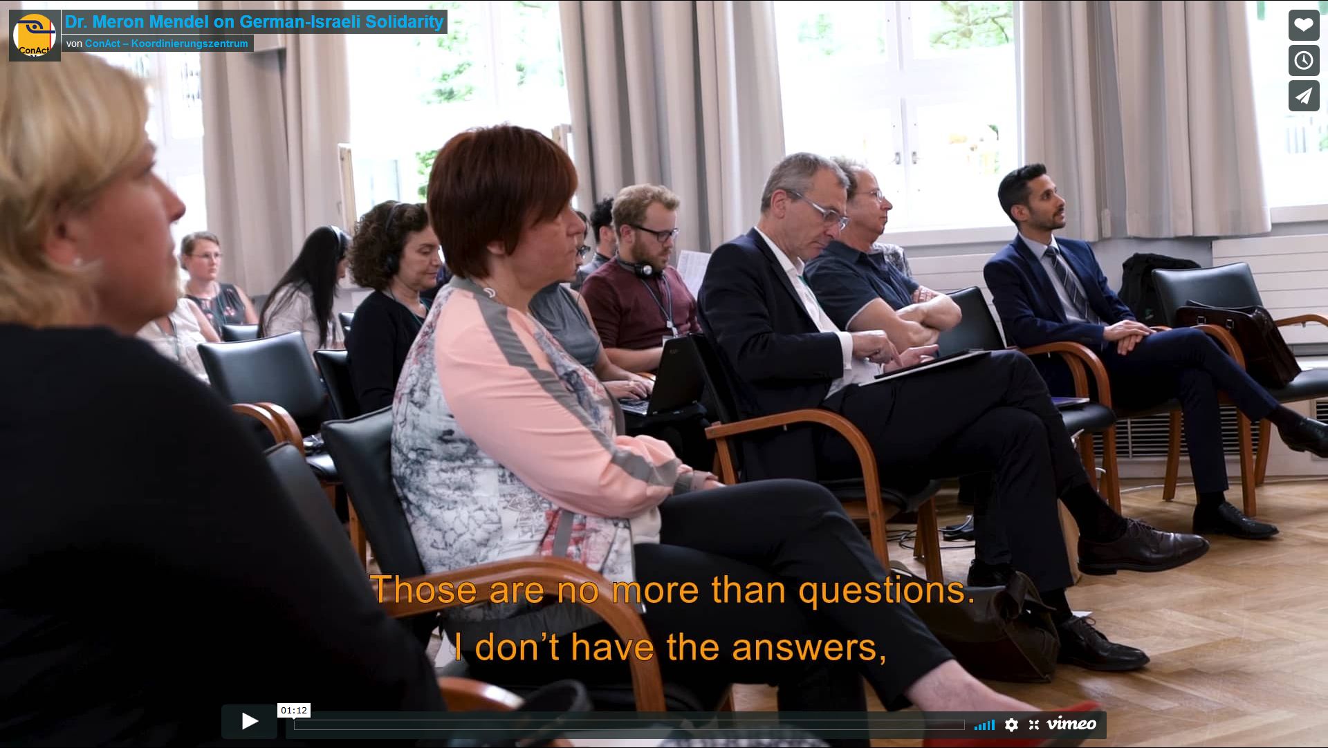 Dr. Meron Mendel on German-Israeli Solidarity